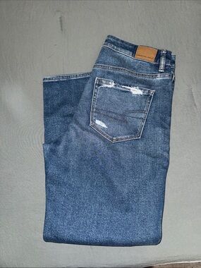 American Eagle Outfitters women's Dark Blue Slim Straight Jeans